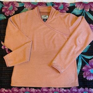 Horny Toad mandarin collar top 💓 salmon pink